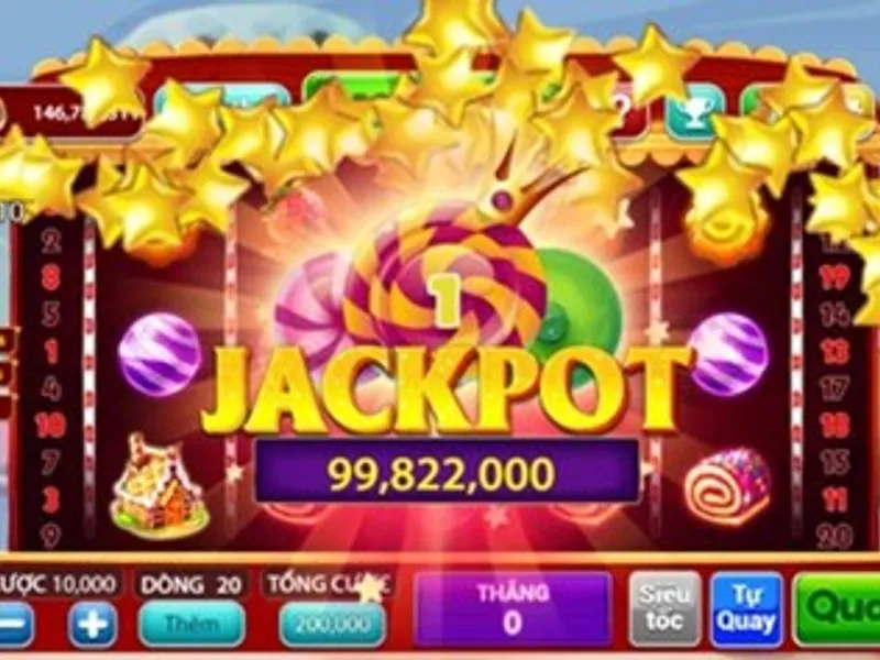 Biểu tượng Jackpot lũy tiến với số tiền lớn và hiệu ứng ánh sáng rực rỡ